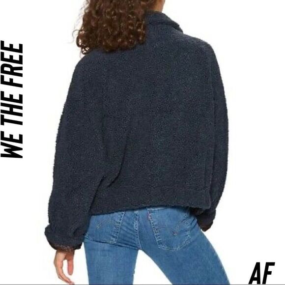WE THE FREE IZZY TEDDY JACKET MIDNIGHT BLUE LARGE NEW NWT - Picture 5 of 8
